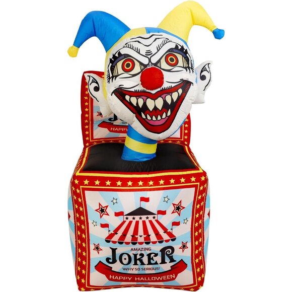 5 Ft Halloween Inflatable Circus Clown Box Outdoor Decor for Lawn Home Party - Picture 3 of 8